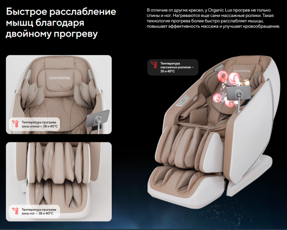 Массажное кресло Ergonova Organic LUX X Grey